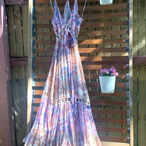 Free people floral cutout maxi dress